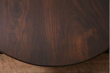 アンティーク家具　和製アンティーク　昭和初期　栓材　流れるような木目が魅力の丸ちゃぶ台(座卓、ローテーブル、折りたたみテーブル)(R-044504)