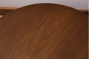 アンティーク家具　和製アンティーク　昭和初期　栓材　素朴な木のぬくもりが魅力の丸ちゃぶ台(座卓、ローテーブル、折りたたみテーブル)(R-044505)