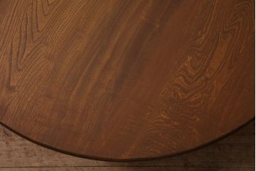 アンティーク家具　和製アンティーク　昭和初期　栓材　素朴な木のぬくもりが魅力の丸ちゃぶ台(座卓、ローテーブル、折りたたみテーブル)(R-044505)