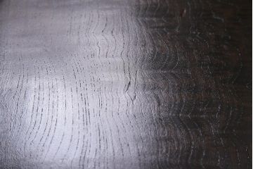 アンティーク家具　昭和初期　栓材・玉杢　渋い味わいのレトロな角ちゃぶ台(折りたたみテーブル、座卓、ローテーブル)(R-044507)