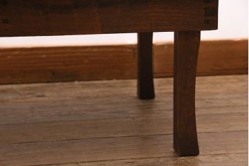 アンティーク家具　昭和初期　栓材　小振りなサイズのレトロな角ちゃぶ台(折りたたみテーブル、座卓、ローテーブル)(R-044510)