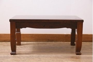 アンティーク家具　高級品　レア!　楓(カエデ)鳥眼杢材　上質な座卓(文机、平机、ローテーブル)(R-044517)