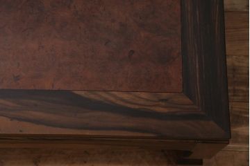 アンティーク家具　指物工芸家具　上手物　黒柿材・楓(カエデ)鳥眼杢材　上質な座卓(ローテーブル)(R-044519)