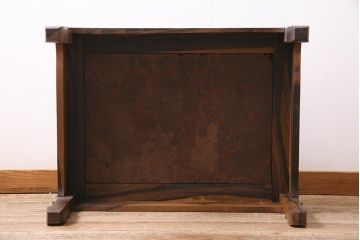 アンティーク家具　指物工芸家具　上手物　黒柿材・楓(カエデ)鳥眼杢材　上質な座卓(ローテーブル)(R-044519)