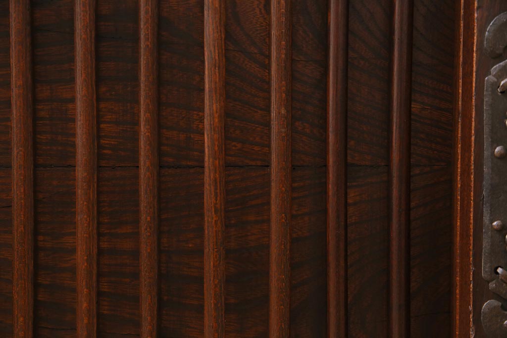 アンティーク家具　明治期　前面ケヤキ材　内部の造りが珍しい!凛とした佇まいの帳場箪笥(時代箪笥、収納棚)(R-044520)