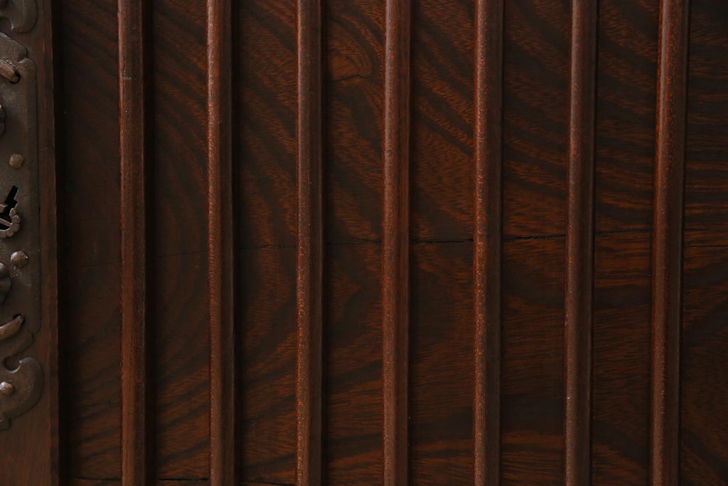 アンティーク家具　明治期　前面ケヤキ材　内部の造りが珍しい!凛とした佇まいの帳場箪笥(時代箪笥、収納棚)(R-044520)