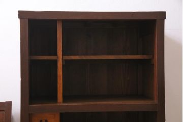 アンティーク家具　明治期　前面ケヤキ材　内部の造りが珍しい!凛とした佇まいの帳場箪笥(時代箪笥、収納棚)(R-044520)