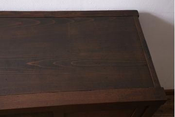 アンティーク家具　明治期　前面ケヤキ材　内部の造りが珍しい!凛とした佇まいの帳場箪笥(時代箪笥、収納棚)(R-044520)