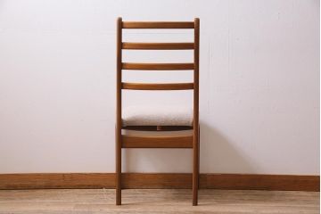 ヴィンテージ家具　北欧ビンテージ　G-PLAN(ジープラン)　チーク材　スタイリッシュなフォルムが魅力的なダイニングチェア(椅子、ラダーバックチェア)(R-044521)