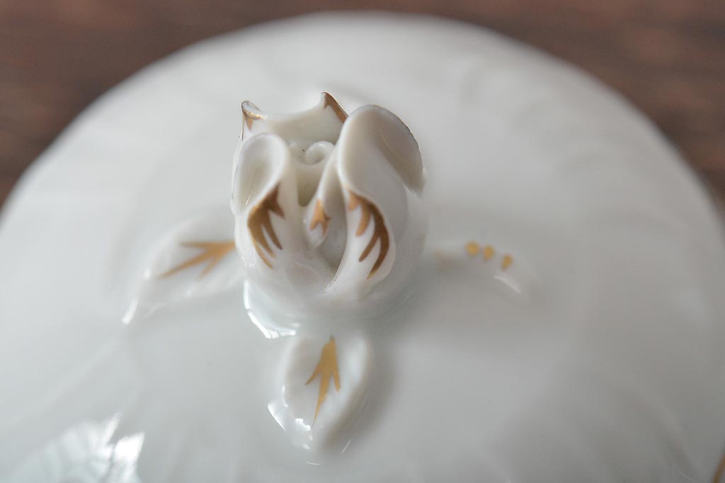 中古　ハンガリー　HOLLOHAZA(ホロハーザ)　Pannonia(パノニア)　シュガーポット　クリーマー　2点セット(ミルクジャー、洋食器)(R-044525)