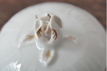 中古　ハンガリー　HOLLOHAZA(ホロハーザ)　Pannonia(パノニア)　シュガーポット　クリーマー　2点セット(ミルクジャー、洋食器)(R-044525)