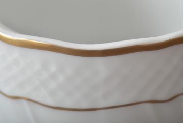 中古　ハンガリー　HOLLOHAZA(ホロハーザ)　Pannonia(パノニア)　シュガーポット　クリーマー　2点セット(ミルクジャー、洋食器)(R-044525)