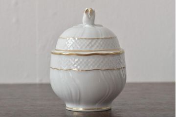 中古　ハンガリー　HOLLOHAZA(ホロハーザ)　Pannonia(パノニア)　シュガーポット　クリーマー　2点セット(ミルクジャー、洋食器)(R-044525)