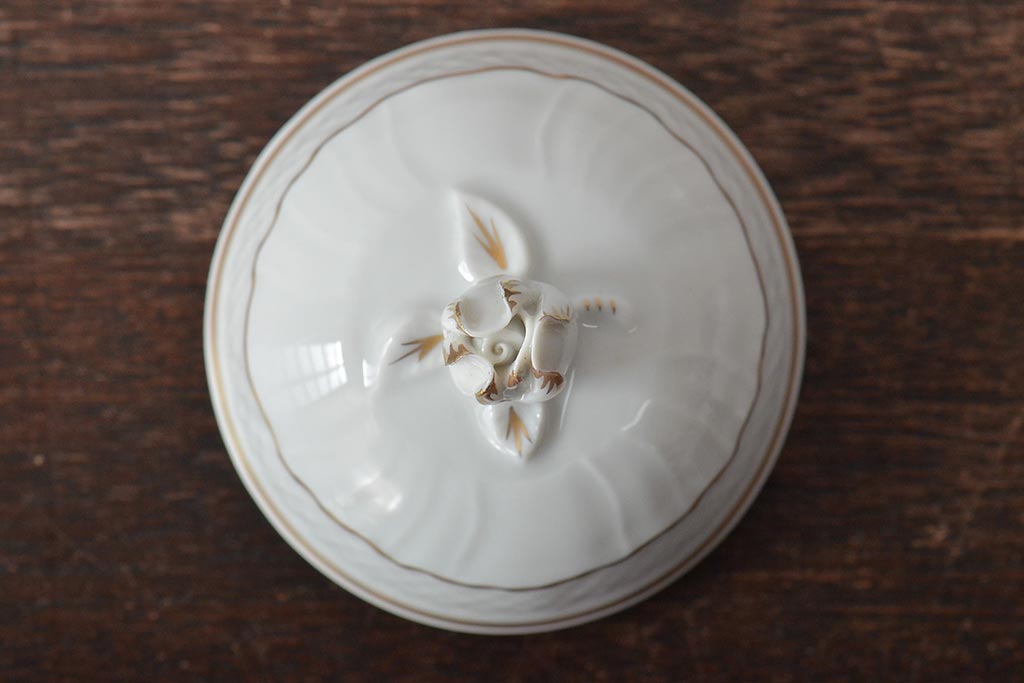 中古　ハンガリー　HOLLOHAZA(ホロハーザ)　Pannonia(パノニア)　シュガーポット　クリーマー　2点セット(ミルクジャー、洋食器)(R-044526)