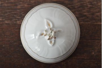 中古　ハンガリー　HOLLOHAZA(ホロハーザ)　Pannonia(パノニア)　シュガーポット　クリーマー　2点セット(ミルクジャー、洋食器)(R-044526)