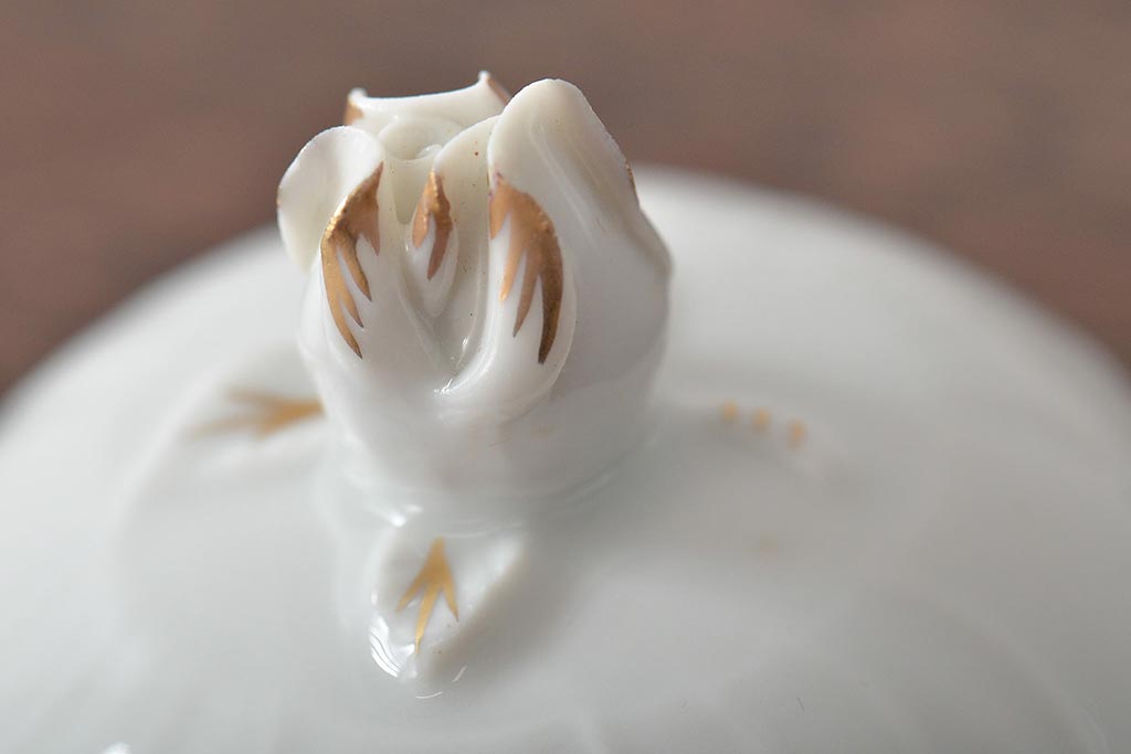 中古　ハンガリー　HOLLOHAZA(ホロハーザ)　Pannonia(パノニア)　シュガーポット　クリーマー　2点セット(ミルクジャー、洋食器)(R-044526)