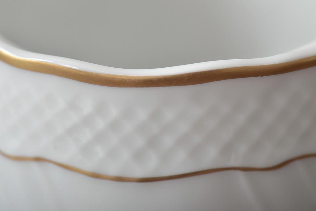 中古　ハンガリー　HOLLOHAZA(ホロハーザ)　Pannonia(パノニア)　シュガーポット　クリーマー　2点セット(ミルクジャー、洋食器)(R-044526)