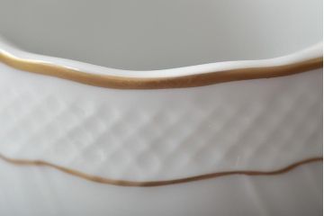 中古　ハンガリー　HOLLOHAZA(ホロハーザ)　Pannonia(パノニア)　シュガーポット　クリーマー　2点セット(ミルクジャー、洋食器)(R-044526)