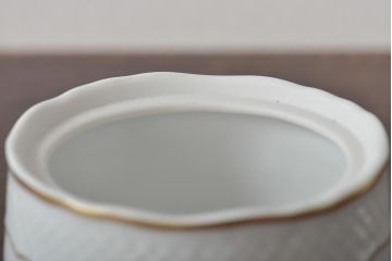 中古　ハンガリー　HOLLOHAZA(ホロハーザ)　Pannonia(パノニア)　シュガーポット　クリーマー　2点セット(ミルクジャー、洋食器)(R-044526)