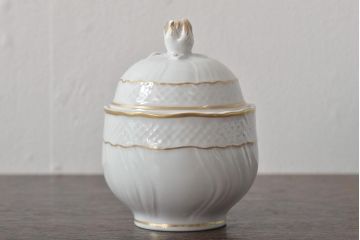 中古　ハンガリー　HOLLOHAZA(ホロハーザ)　Pannonia(パノニア)　シュガーポット　クリーマー　2点セット(ミルクジャー、洋食器)(R-044526)