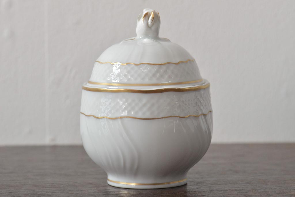 中古　ハンガリー　HOLLOHAZA(ホロハーザ)　Pannonia(パノニア)　シュガーポット　クリーマー　2点セット(ミルクジャー、洋食器)(R-044526)