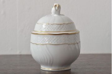 中古　ハンガリー　HOLLOHAZA(ホロハーザ)　Pannonia(パノニア)　シュガーポット　クリーマー　2点セット(ミルクジャー、洋食器)(R-044526)