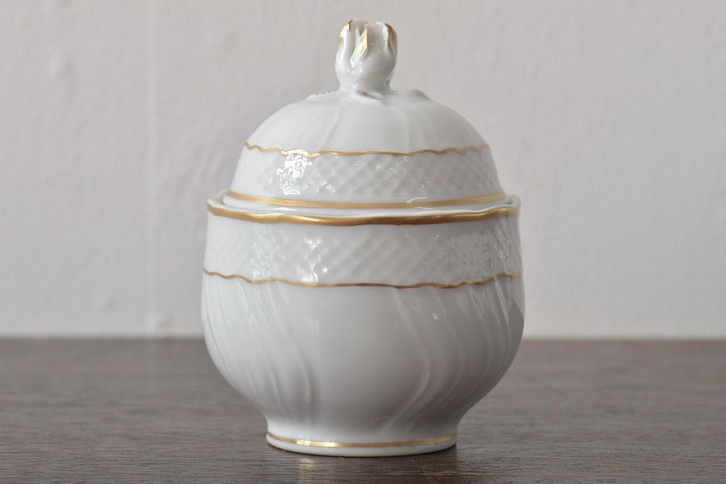 中古　ハンガリー　HOLLOHAZA(ホロハーザ)　Pannonia(パノニア)　シュガーポット　クリーマー　2点セット(ミルクジャー、洋食器)(R-044526)