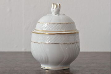 中古　ハンガリー　HOLLOHAZA(ホロハーザ)　Pannonia(パノニア)　シュガーポット　クリーマー　2点セット(ミルクジャー、洋食器)(R-044526)