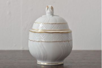 中古　ハンガリー　HOLLOHAZA(ホロハーザ)　Pannonia(パノニア)　シュガーポット　クリーマー　2点セット(ミルクジャー、洋食器)(R-044526)