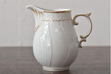 中古　ハンガリー　HOLLOHAZA(ホロハーザ)　Pannonia(パノニア)　シュガーポット　クリーマー　2点セット(ミルクジャー、洋食器)(R-044526)