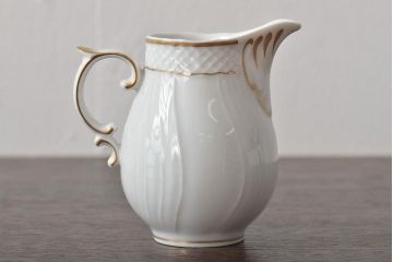 中古　ハンガリー　HOLLOHAZA(ホロハーザ)　Pannonia(パノニア)　シュガーポット　クリーマー　2点セット(ミルクジャー、洋食器)(R-044526)