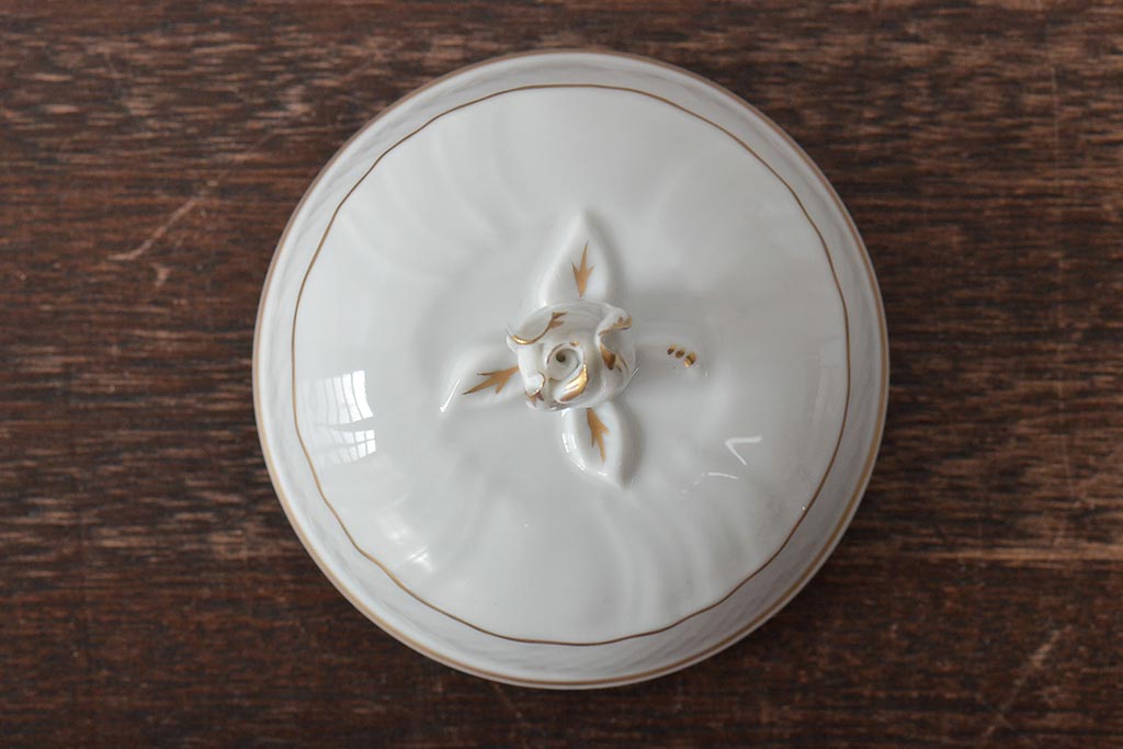 中古　ハンガリー　HOLLOHAZA(ホロハーザ)　Pannonia(パノニア)　シュガーポット　ミルクジャー　2点セット(クリーマー、洋食器)(R-044527)