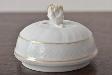 中古　ハンガリー　HOLLOHAZA(ホロハーザ)　Pannonia(パノニア)　シュガーポット　ミルクジャー　2点セット(クリーマー、洋食器)(R-044527)