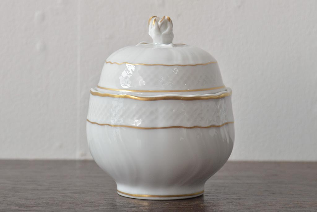 中古　ハンガリー　HOLLOHAZA(ホロハーザ)　Pannonia(パノニア)　シュガーポット　ミルクジャー　2点セット(クリーマー、洋食器)(R-044527)