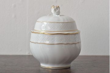 中古　ハンガリー　HOLLOHAZA(ホロハーザ)　Pannonia(パノニア)　シュガーポット　ミルクジャー　2点セット(クリーマー、洋食器)(R-044527)