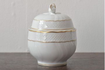 中古　ハンガリー　HOLLOHAZA(ホロハーザ)　Pannonia(パノニア)　シュガーポット　ミルクジャー　2点セット(クリーマー、洋食器)(R-044527)