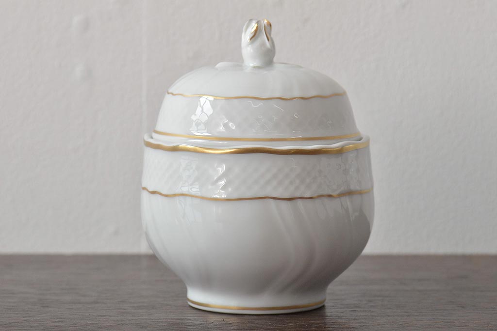 中古　ハンガリー　HOLLOHAZA(ホロハーザ)　Pannonia(パノニア)　シュガーポット　ミルクジャー　2点セット(クリーマー、洋食器)(R-044527)