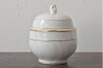 中古　ハンガリー　HOLLOHAZA(ホロハーザ)　Pannonia(パノニア)　シュガーポット　ミルクジャー　2点セット(クリーマー、洋食器)(R-044527)