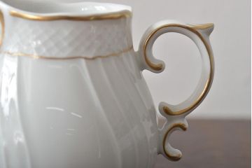 中古　ハンガリー　HOLLOHAZA(ホロハーザ)　Pannonia(パノニア)　シュガーポット　ミルクジャー　2点セット(クリーマー、洋食器)(R-044527)