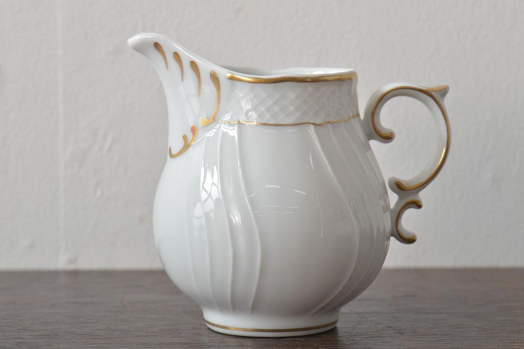 中古　ハンガリー　HOLLOHAZA(ホロハーザ)　Pannonia(パノニア)　シュガーポット　ミルクジャー　2点セット(クリーマー、洋食器)(R-044527)