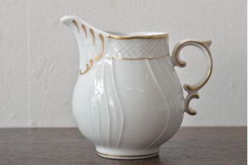 中古　ハンガリー　HOLLOHAZA(ホロハーザ)　Pannonia(パノニア)　シュガーポット　ミルクジャー　2点セット(クリーマー、洋食器)(R-044527)