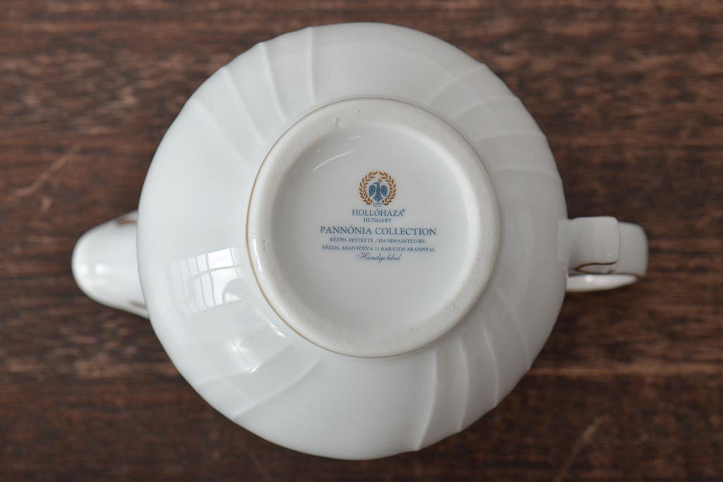 中古　ハンガリー　HOLLOHAZA(ホロハーザ)　Pannonia(パノニア)　シュガーポット　ミルクジャー　2点セット(クリーマー、洋食器)(R-044527)