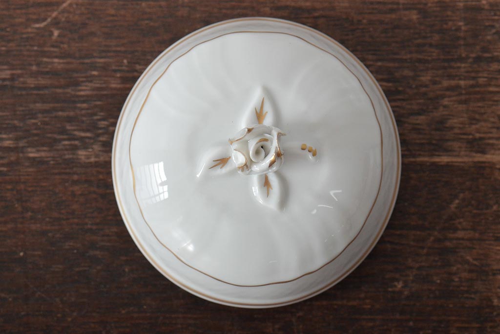 中古　ハンガリー　HOLLOHAZA(ホロハーザ)　Pannonia(パノニア)　シュガーポット　ミルクジャー　2点セット(クリーマー、洋食器)(R-044528)