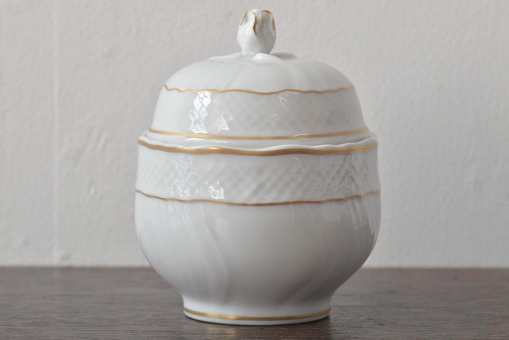 中古　ハンガリー　HOLLOHAZA(ホロハーザ)　Pannonia(パノニア)　シュガーポット　ミルクジャー　2点セット(クリーマー、洋食器)(R-044528)