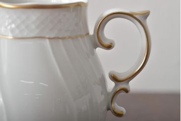 中古　ハンガリー　HOLLOHAZA(ホロハーザ)　Pannonia(パノニア)　シュガーポット　ミルクジャー　2点セット(クリーマー、洋食器)(R-044528)