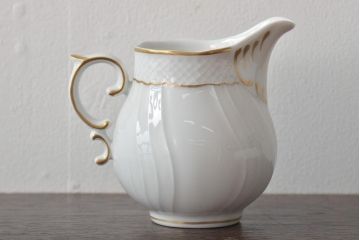 中古　ハンガリー　HOLLOHAZA(ホロハーザ)　Pannonia(パノニア)　シュガーポット　ミルクジャー　2点セット(クリーマー、洋食器)(R-044528)