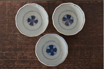 幕末〜明治　伊万里焼　色絵金彩兎図　蕎麦猪口3客(R-044537)