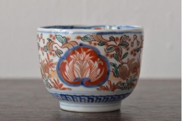 幕末〜明治　伊万里焼　色絵金彩兎図　蕎麦猪口3客(R-044537)