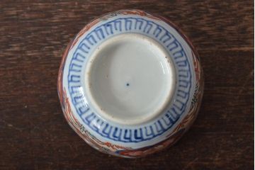 幕末〜明治　伊万里焼　色絵金彩兎図　蕎麦猪口3客(R-044537)