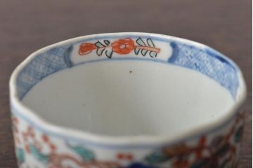 幕末〜明治　伊万里焼　色絵金彩兎図　蕎麦猪口2客(R-044538)